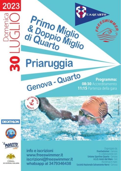 GRANDI NUMERI PER LA PRIMA EDIZIONE DEL MIGLIO & DOPPIO MIGLIO DI QUARTO!